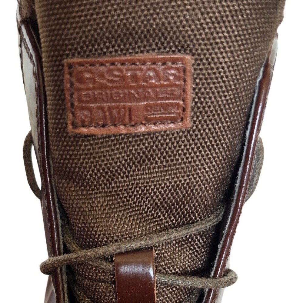 G-Star Raw Cargo Mens Polished Leather Lace Up Boots GS11950/133 Size 10 - Picture 2 of 11